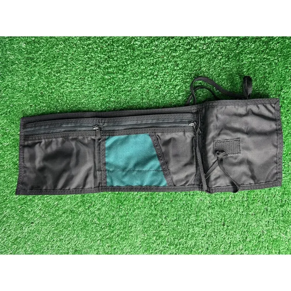 Vintage LL Bean Nylon Messenger Crossbody Hiking Bag Green 90s
